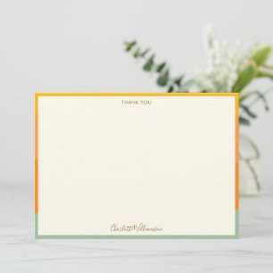 Tarjeta De Agradecimiento Nombre personalizado de borde de otoño naranja sal