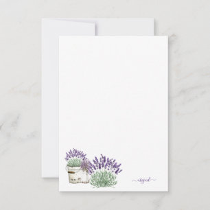 Tarjeta De Agradecimiento Nombre personalizado de lavanda rústica vintage en