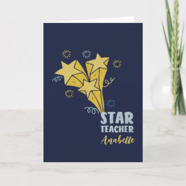 Tarjeta De Agradecimiento Nombre personalizado del profesor estrella