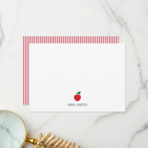 Tarjeta De Agradecimiento Nombre personalizado del profesor Papelería Apple