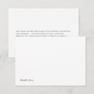 Tarjeta De Agradecimiento Nombre Personalizado Minimalista al Estilo de Máqu