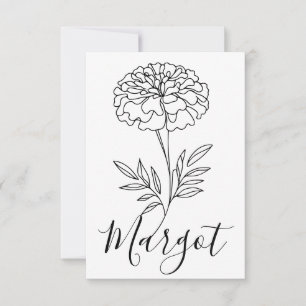 Tarjeta De Agradecimiento Nombre personalizado Octubre Flor de Nacimiento Ma