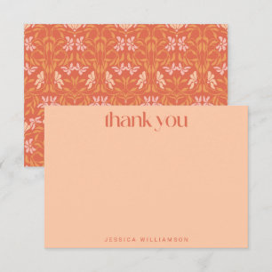 Tarjeta De Agradecimiento Nombre Personalizado Terracota Floral Bridal Showe