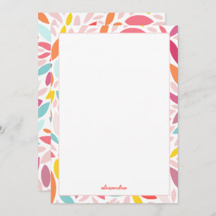 Tarjeta De Agradecimiento Nombre personalizado vibrante multicolor rosa