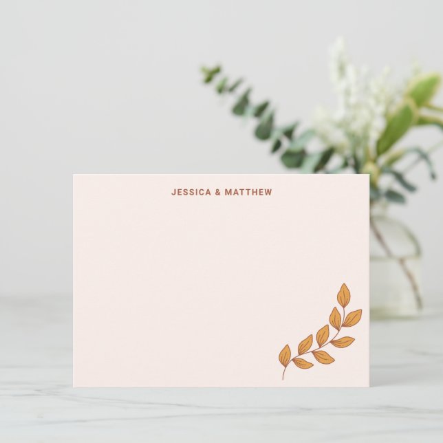 Tarjeta De Agradecimiento Nombres de bodas personalizadas de Boho Earthy Vin (Anverso de pie)