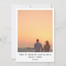 Tarjeta De Agradecimiento Nombres de fotos instantáneos retro boda Gracias t