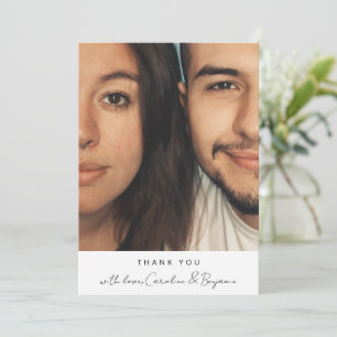Tarjeta De Agradecimiento Nombres de Fotos Personalizados Letra Moderna Mini