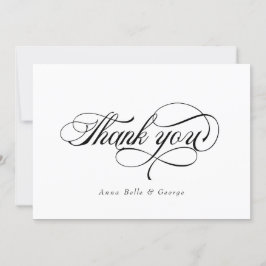 Tarjeta De Agradecimiento Nombres personalizados con letra caligráfica elega