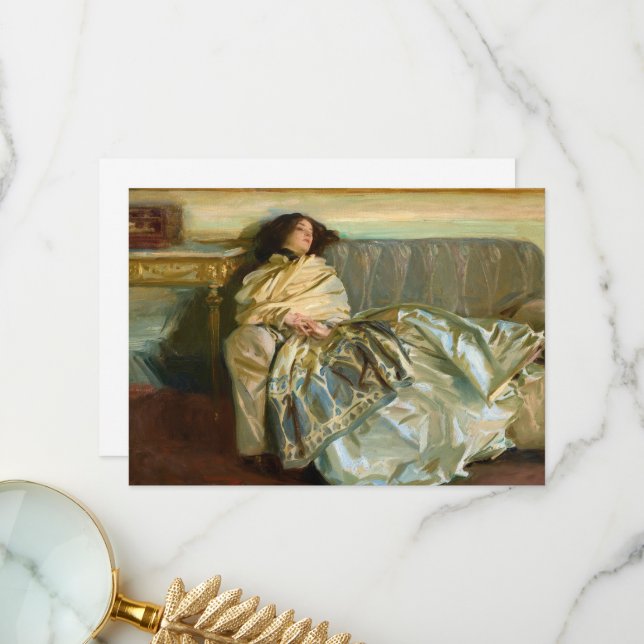 Tarjeta De Agradecimiento Nonchaloir, respuesta de John Singer Sargent (Anverso/Reverso In Situ)