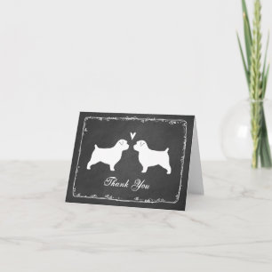 Tarjeta De Agradecimiento Norfolk Terrier Silhouettes Boda Gracias