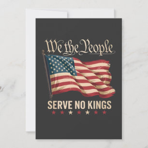 Tarjeta De Agradecimiento Nosotros El Pueblo No Servimos A Ningún Rey USA Pa