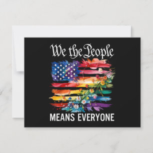 Tarjeta De Agradecimiento Nosotros El Pueblo Significa Todos Arcoíris LGBT G