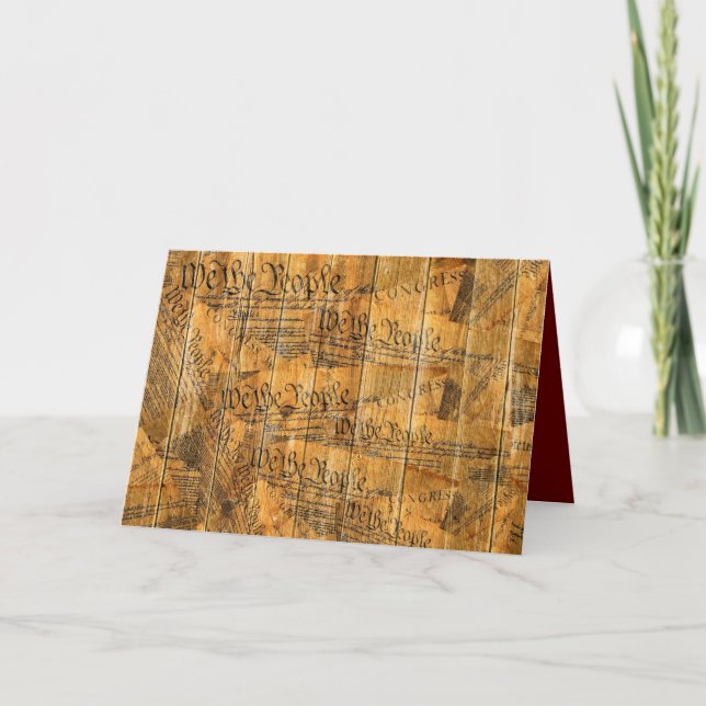 Tarjeta De Agradecimiento Nosotros, la Constitución Popular Estadounidense (Anverso)