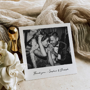 Tarjeta De Agradecimiento Nostalgia Aspecto de Foto Instantánea Boda