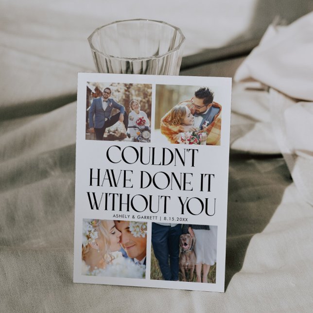 Tarjeta De Agradecimiento Not Without You Wedding 4-Photo White (Subido por el creador)