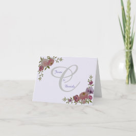 Tarjeta de agradecimiento/nota plegada de boda