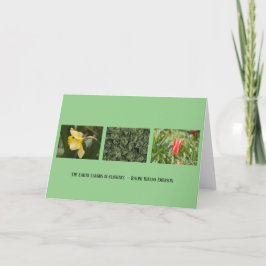 TARJETA DE AGRADECIMIENTO NOTECARD FOLDEADO - LA TIERRA SE REÍBE EN FLORES
