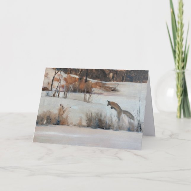 Tarjeta De Agradecimiento Notecard of Jumping Fox, Steamboat Springs, Co (Anverso)