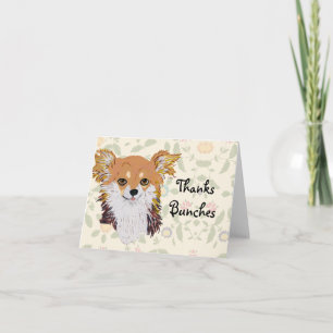 Tarjeta De Agradecimiento Notecard, Personalizado de Chihuahua de pelo largo
