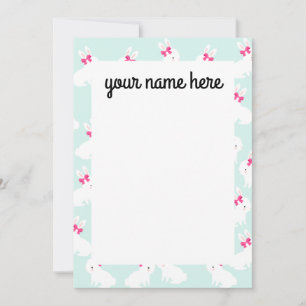 Tarjeta De Agradecimiento Notecards de conejo conejo conejo conejo personali