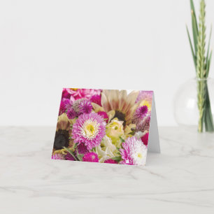 Tarjeta De Agradecimiento Notecas de diseño floral en blanco