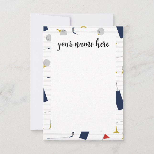 Tarjeta De Agradecimiento Notecas de golf personalizadas (Anverso)