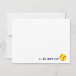 Tarjeta De Agradecimiento Notecas de softball personalizadas con temas depor