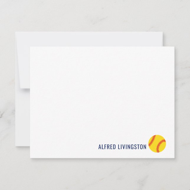 Tarjeta De Agradecimiento Notecas de softball personalizadas con temas depor (Anverso)