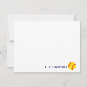 Tarjeta De Agradecimiento Notecas de softball personalizadas con temas depor