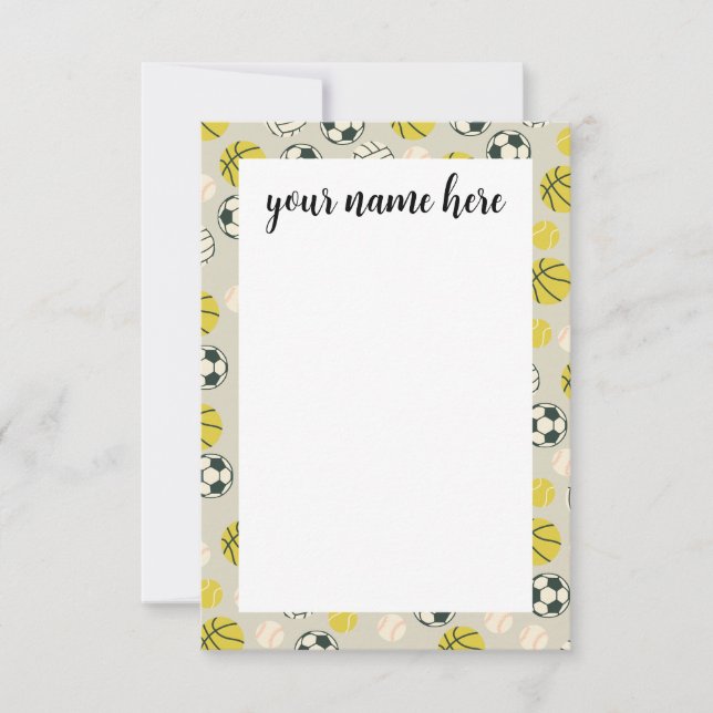 Tarjeta De Agradecimiento Notecas deportivas personalizadas (Anverso)