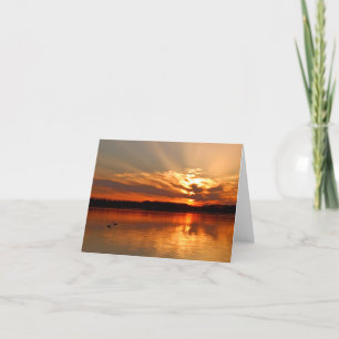 Tarjeta De Agradecimiento Notecas en blanco de atardecer de verano