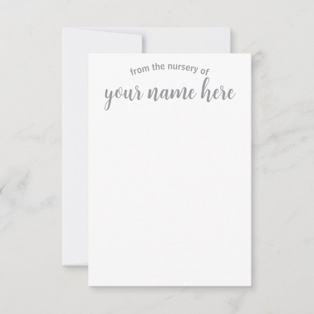 Tarjeta De Agradecimiento Notecas para bebés personalizadas (Anverso)