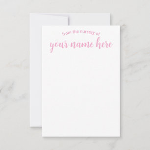 Tarjeta De Agradecimiento Notecas para bebés personalizadas