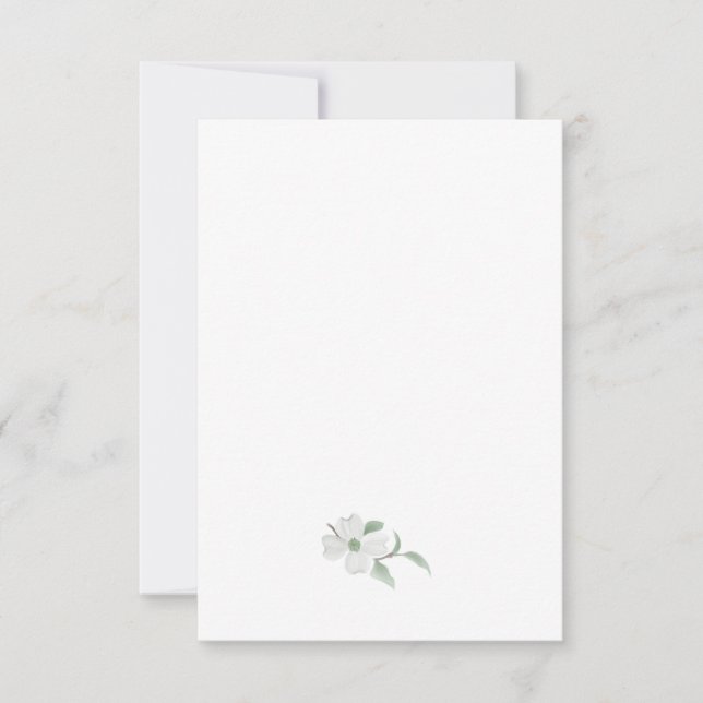 Tarjeta De Agradecimiento Notecnia plana Dogwood Watercolor (Anverso)