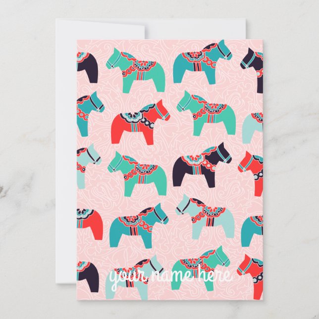 Tarjeta De Agradecimiento Notecnológicos de caballos de Dala personalizados (Anverso)