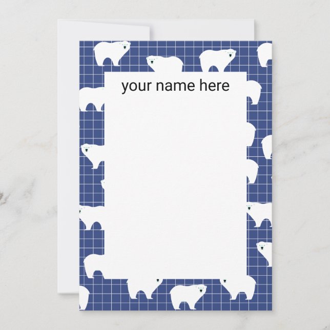Tarjeta De Agradecimiento Notecnológicos de oso polar personalizado (Anverso)