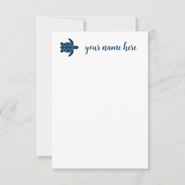 Tarjeta De Agradecimiento Notecnológicos de tortuga personalizados (Anverso)