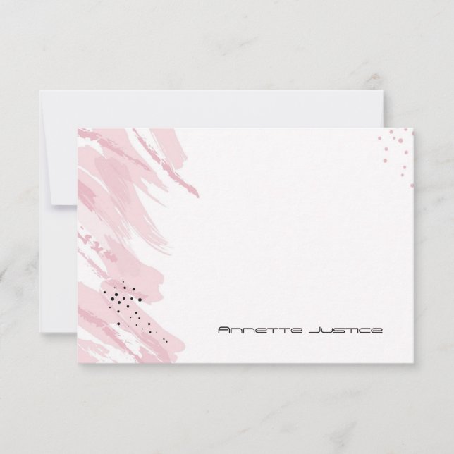 Tarjeta De Agradecimiento Notecnológicos personalizados rosados (Anverso)