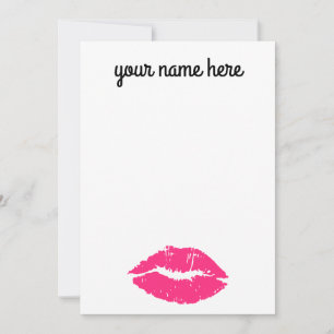 Tarjeta De Agradecimiento Notecnos de labios rosados personalizados