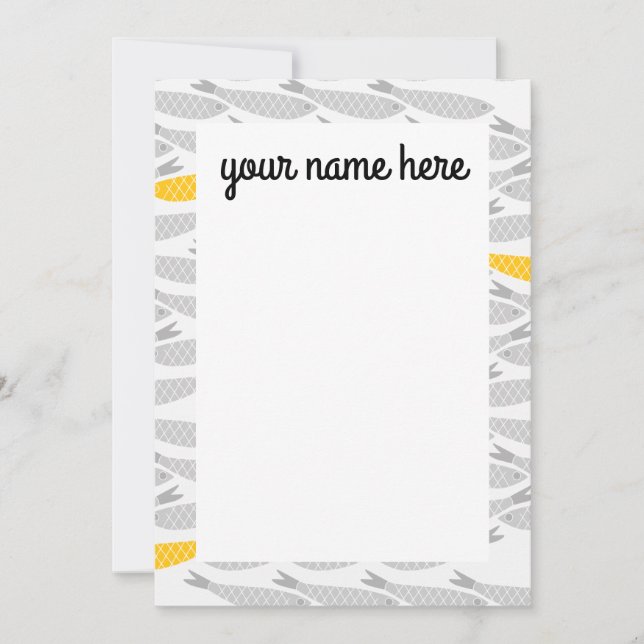 Tarjeta De Agradecimiento Notecnos de pescado personalizados (Anverso)