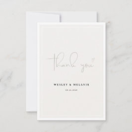 Tarjeta De Agradecimiento Nothing Fancy Just Love Beige Elegant Wedding