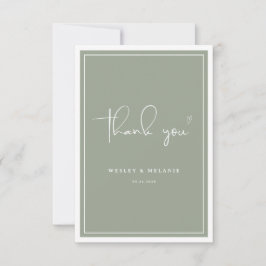 Tarjeta De Agradecimiento Nothing Fancy Just Love Sage Green Elegant Wedding