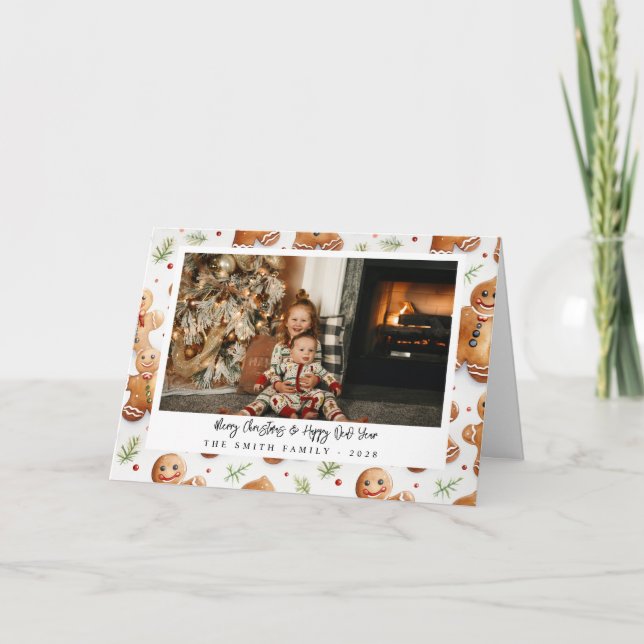 Tarjeta De Agradecimiento Novedad Gingerbread Masculino Feriado Foto (Anverso)