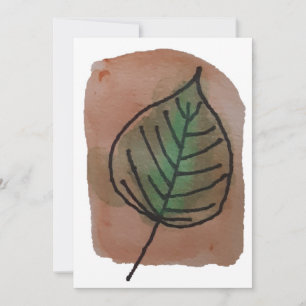 Tarjeta De Agradecimiento Novedades en blanco de hoja de color de agua
