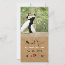 Tarjeta De Agradecimiento Novedades rosadas y flechas Bodas rusas gracias