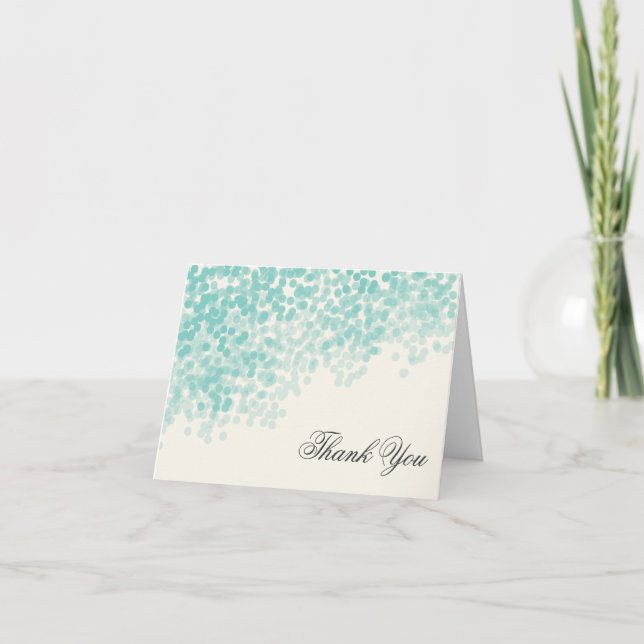 Tarjeta De Agradecimiento Novedades verde azuladas Light Shower Elegant Grac (Anverso)