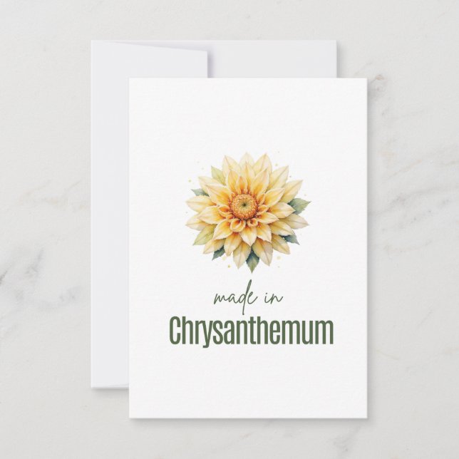 Tarjeta De Agradecimiento November Chrysanthemum  Birth FlowerThank You Card (Anverso)