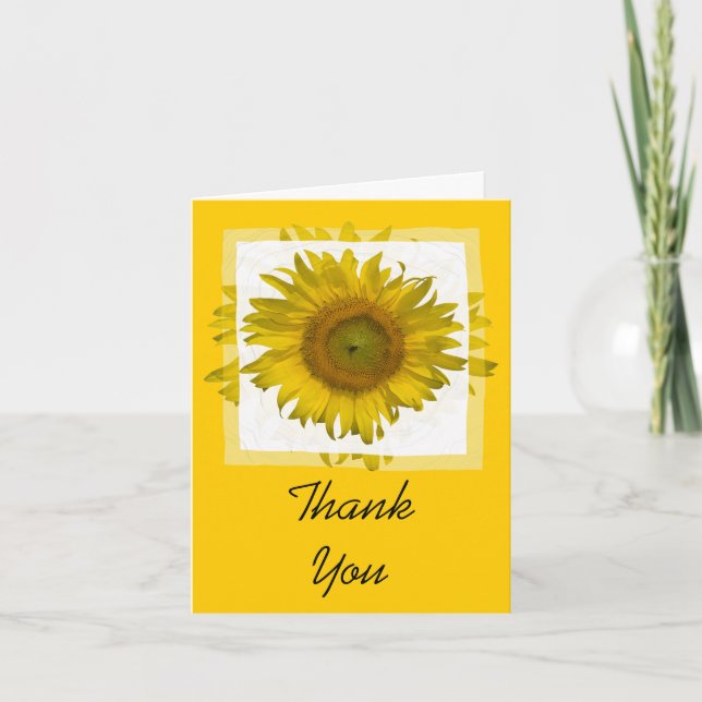 Tarjeta De Agradecimiento Novia amarilla de girasol gracias (Anverso)
