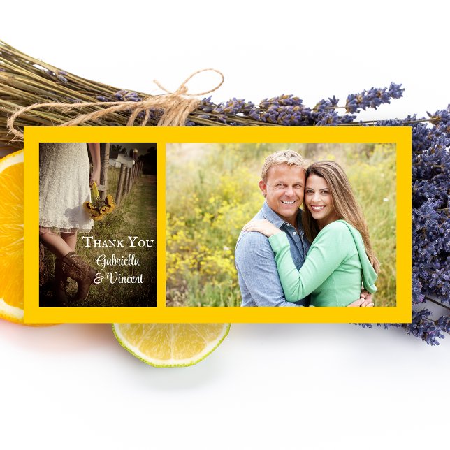 Tarjeta De Agradecimiento Novia, Cowboy Boots, Sunflowers Boda Gracias (Subido por el creador)