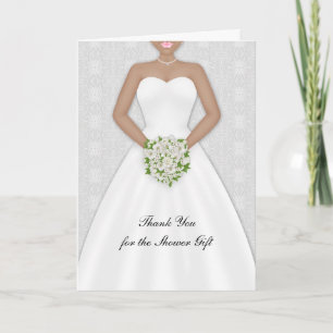 Tarjeta De Agradecimiento Novia, ducha nupcial afroamericana gracias